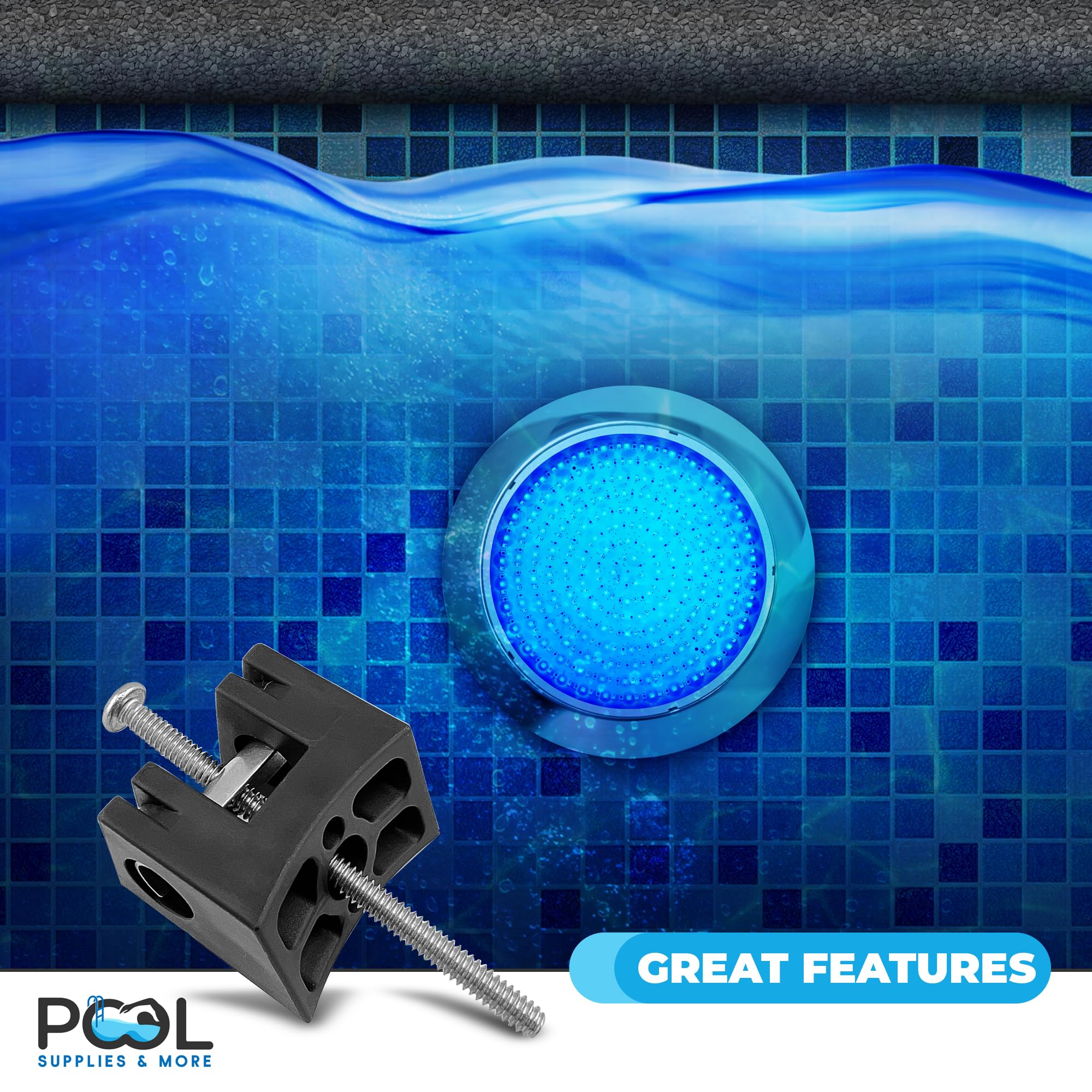 Pool Supplies & More easy install wedge illustrating quick setup