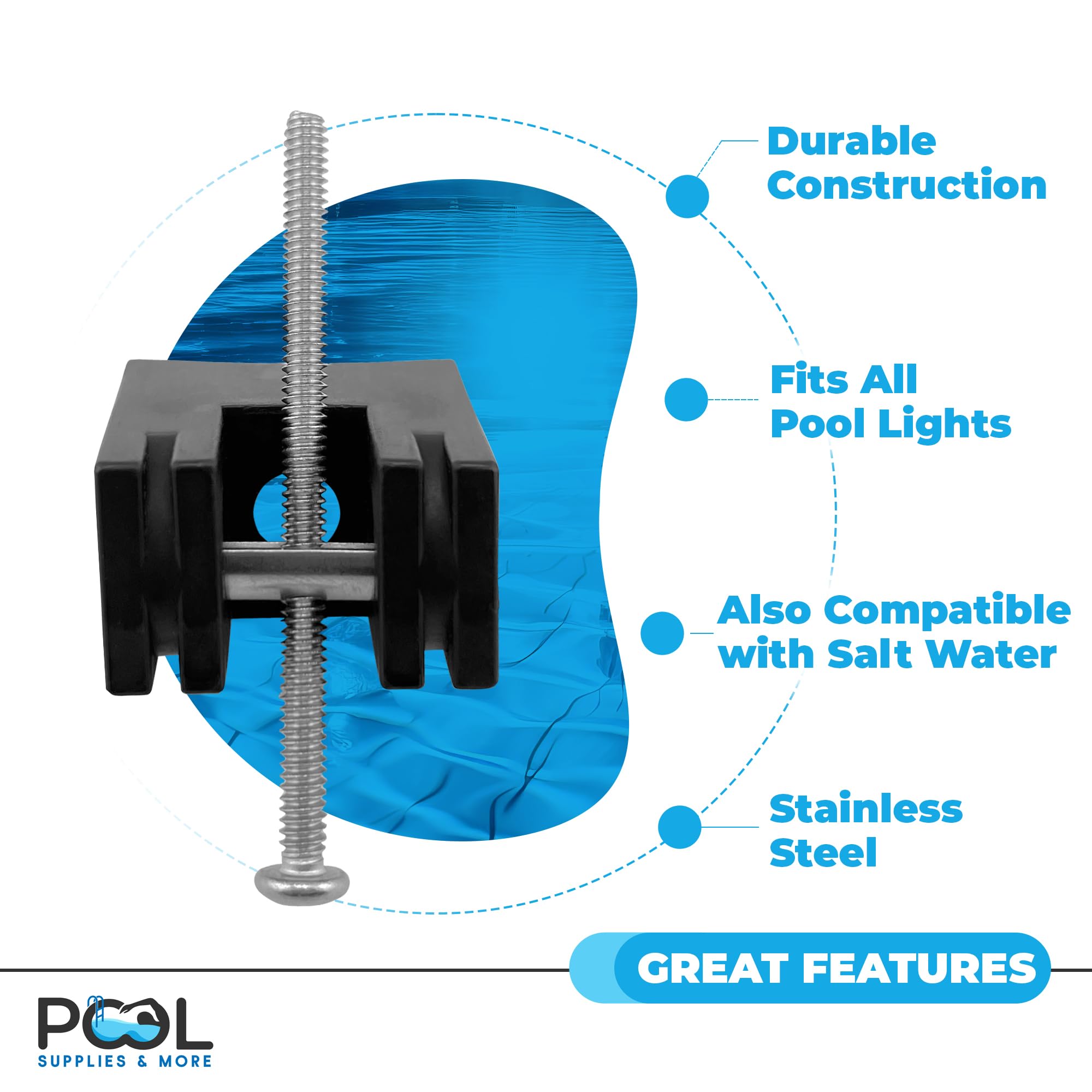 Pool Supplies & More universal-fit wedge demonstrating easy installation