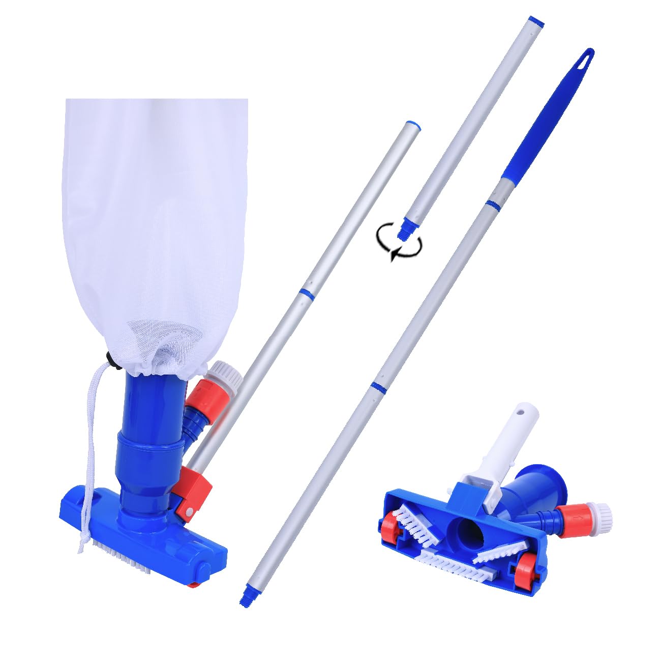 Pool Supply Town Jet Vacuum with 57-inch poles for efficient pool debris removal