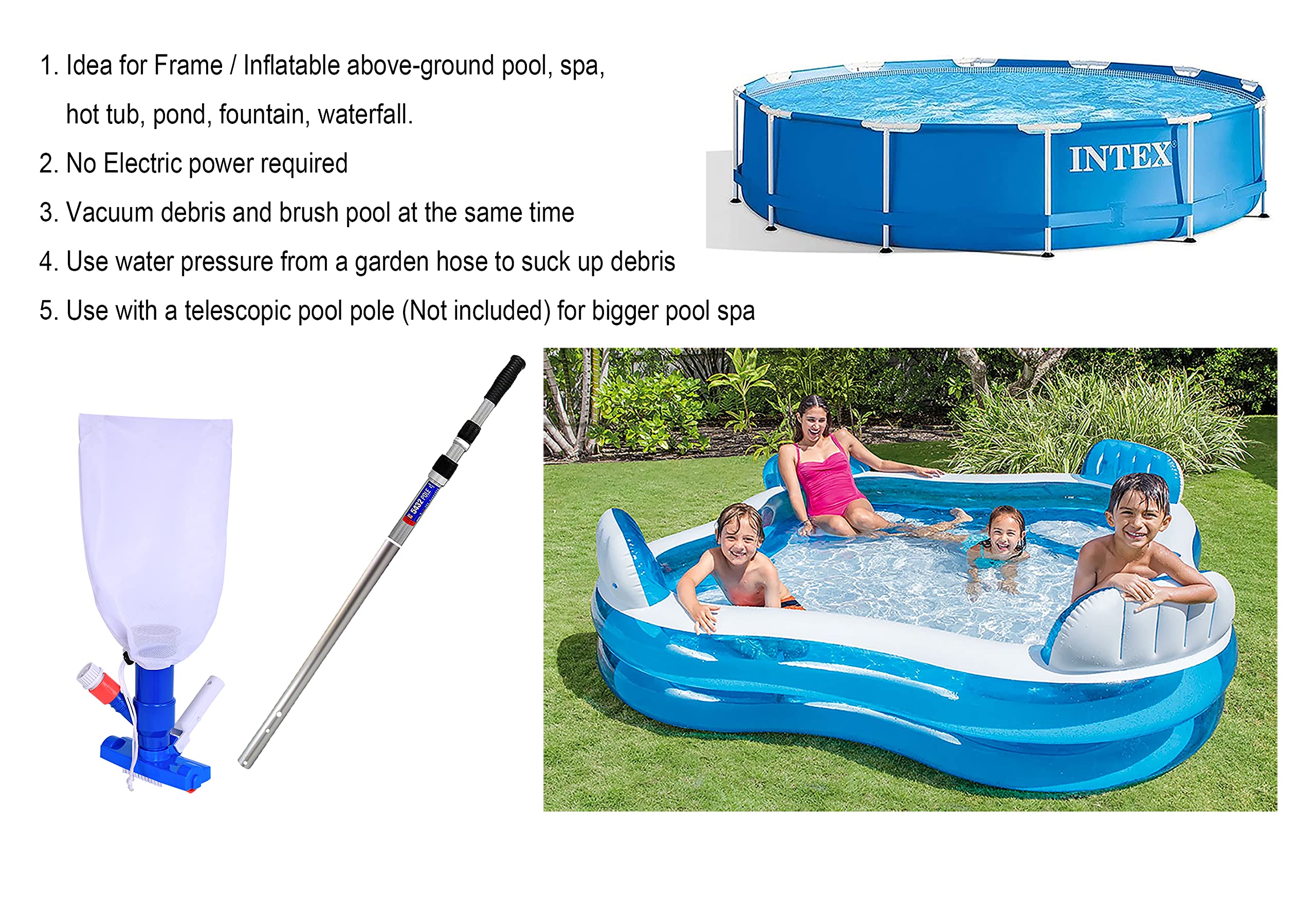 Pool Supply Town mesh debris bag collects leaves and grit during pool cleaning.