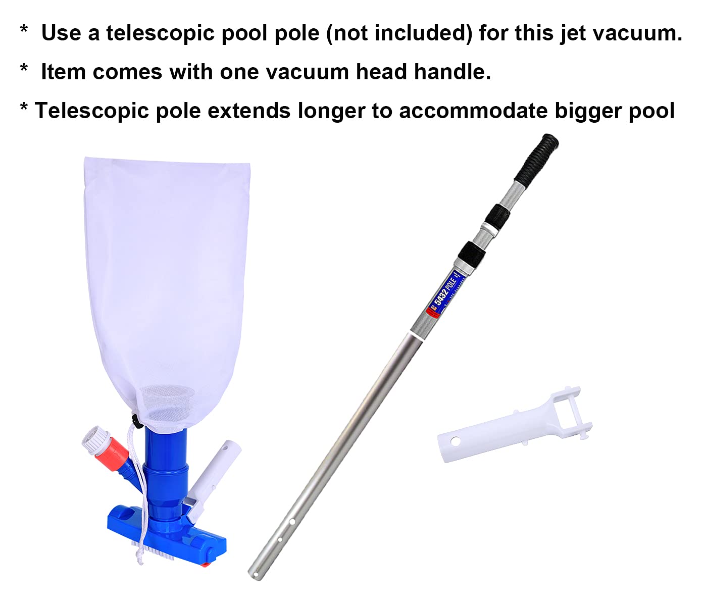 Pool Supply Town Venturi suction with garden hose enables powerful, no-electric cleaning.