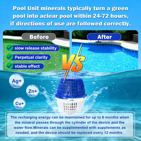 Pool Unit demonstrates mineral cartridge compatibility for easy replacement.