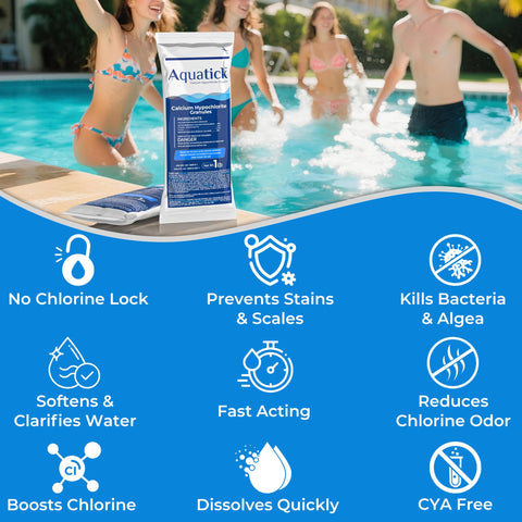 POOLACC shock in action targeting bacteria and algae for clearer water