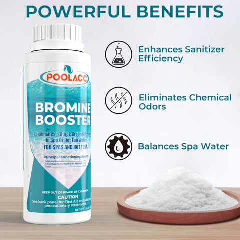 POOLACC Bromine Booster compatibility highlights easy integration with bromine or chlorine systems