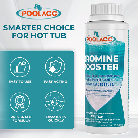 POOLACC Bromine Booster odor-neutralization helps water feel softer and smell milder