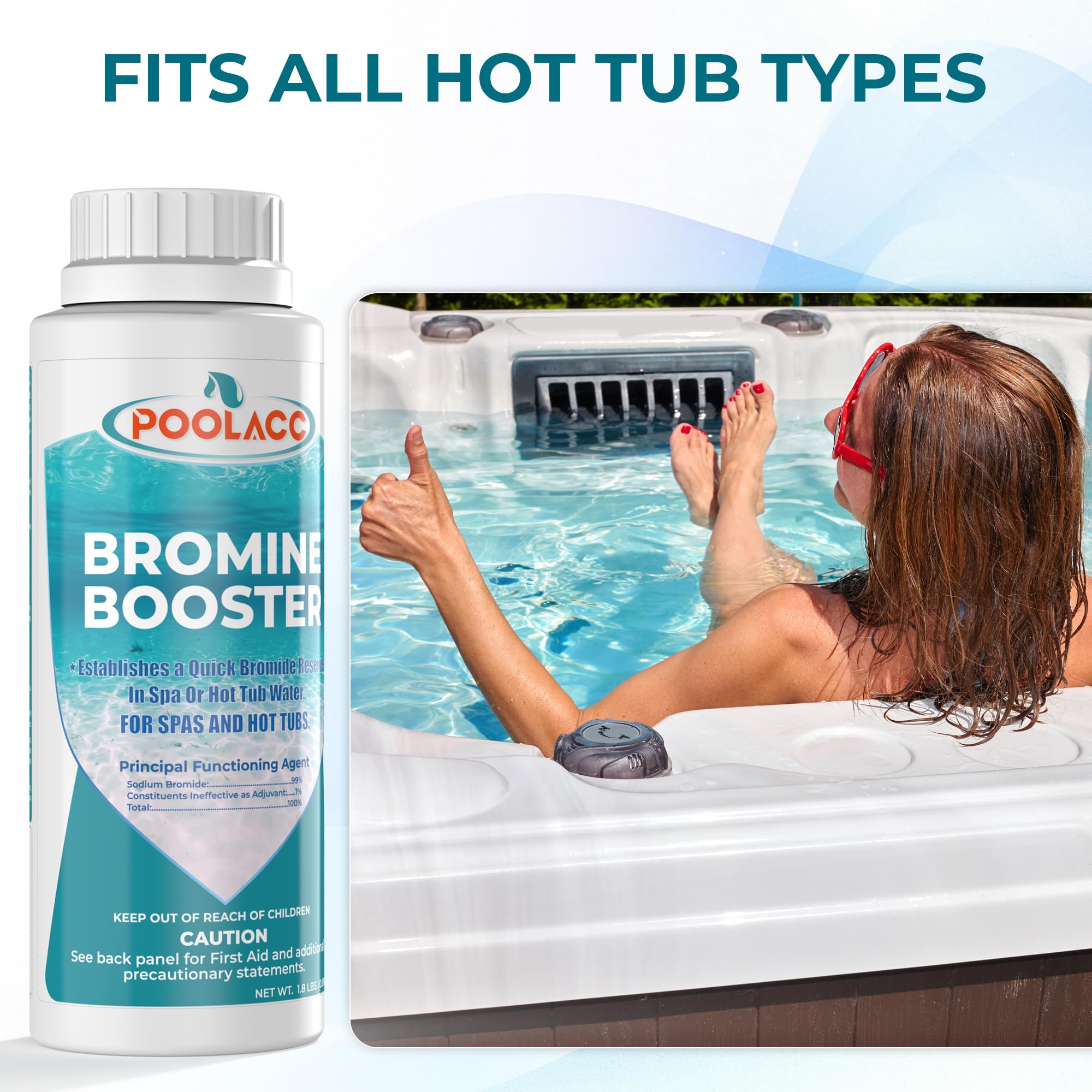 POOLACC Bromine Booster reset after refills keeps spa defenses ready