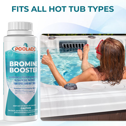 POOLACC Bromine Booster reset after refills keeps spa defenses ready