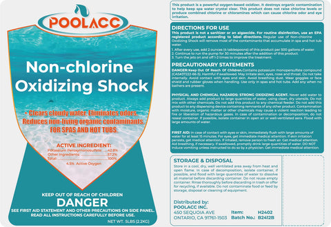 Poolacc promotes crystal-clear water in hot tubs with chlorine-free oxidation.