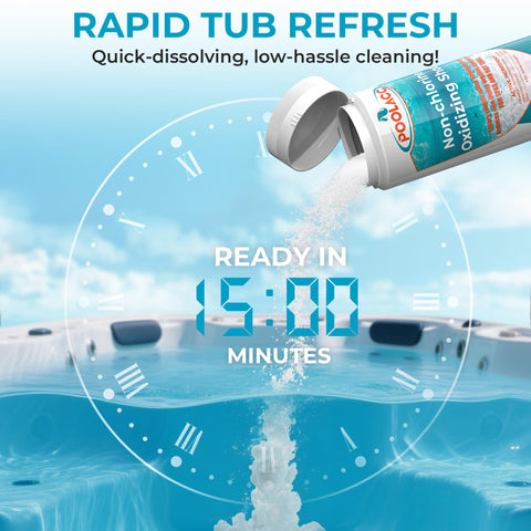 POOLACC efficient-long-lasting-oxidizer provides lasting sparkle with fewer chemical additions.
