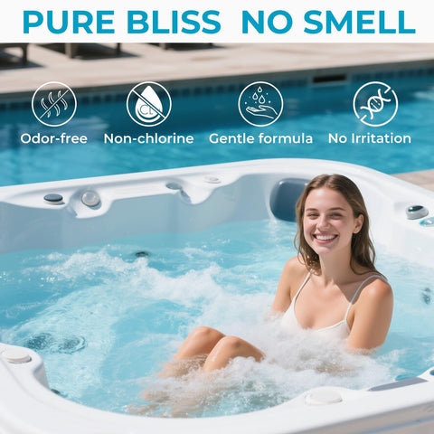 Poolacc equipment-safe formula protects spa surfaces, seals, and plumbing.