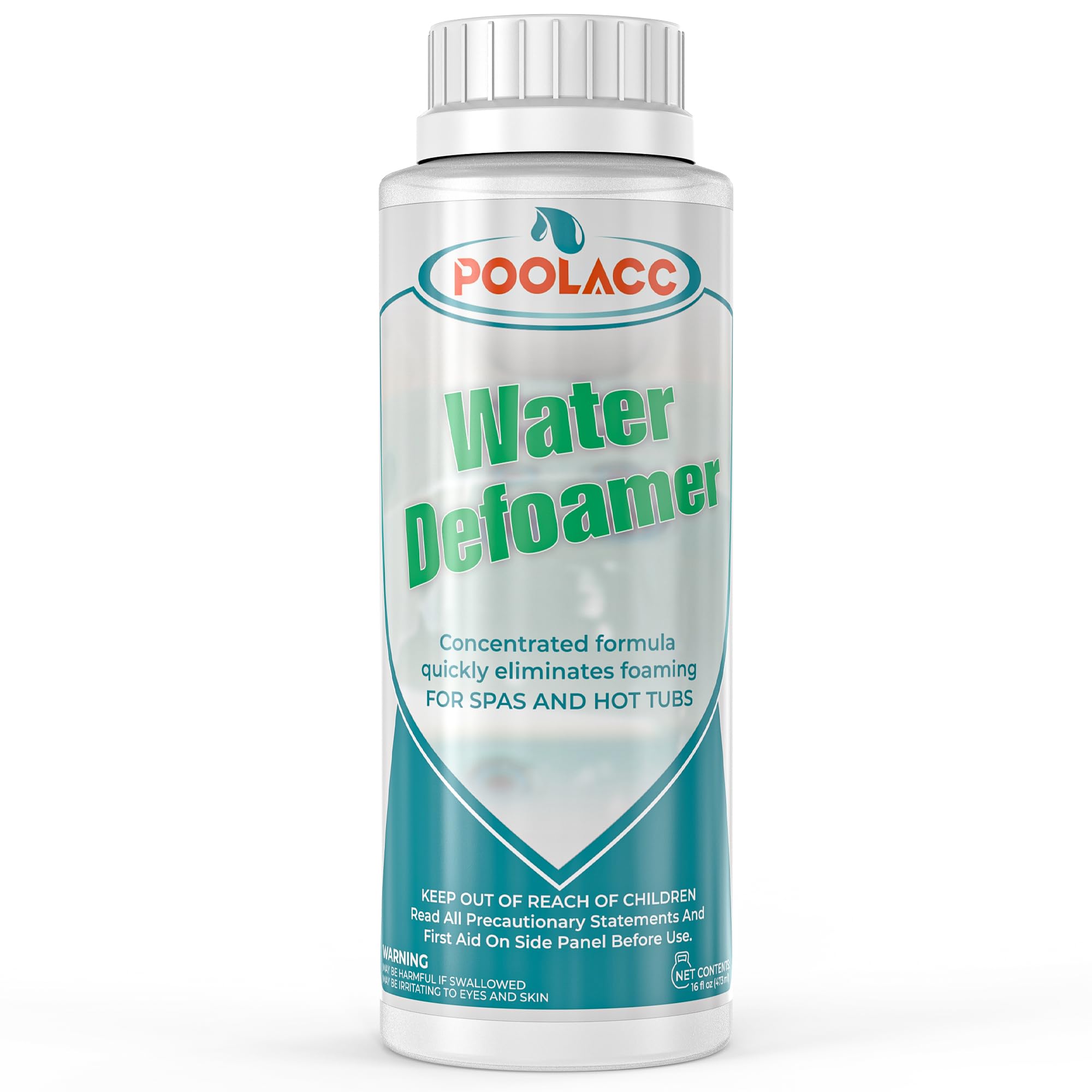 Poolacc hot tub defoamer bottle for fast foam control