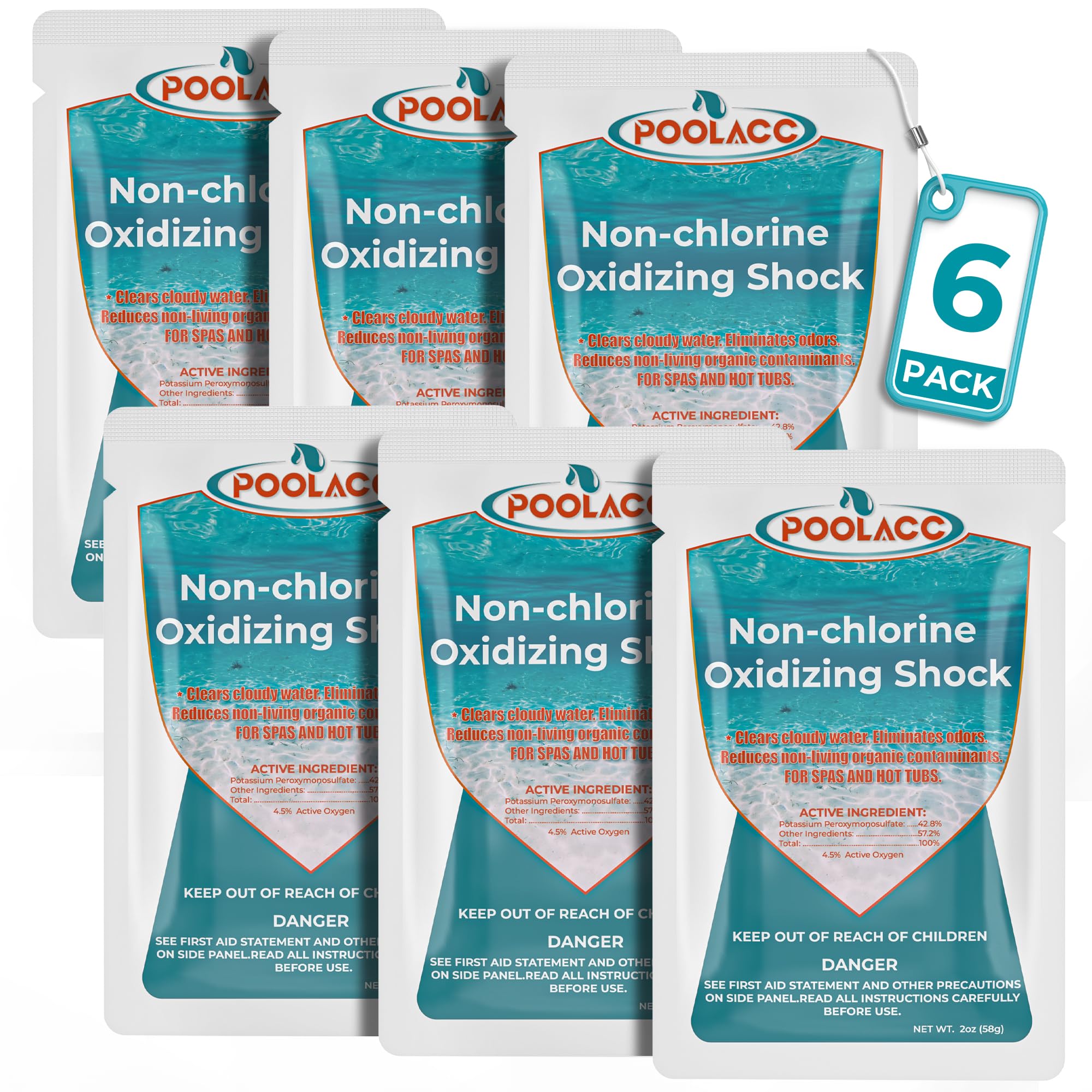 POOLACC non-chlorine spa shock oxidizer bottle for fast water clarity