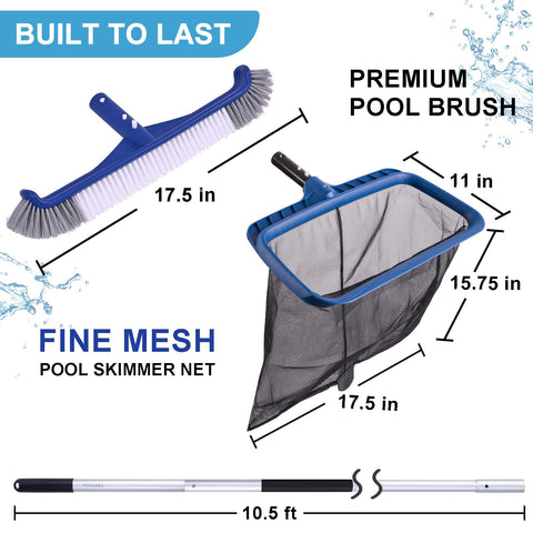 Poolaza 17.5 inch brush head reaches walls and corners effectively
