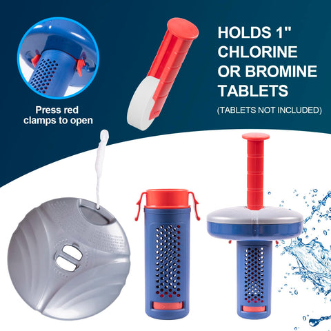 POOLAZA 57.5-inch aluminum pool pole extends reach for thorough cleaning.