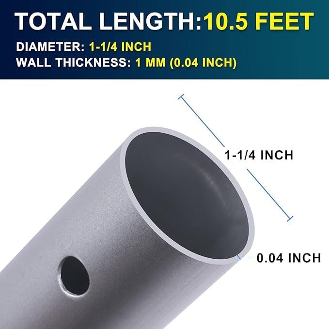 POOLAZA 8-section pool pole adjusts from 2.7 ft to 10.5 ft.