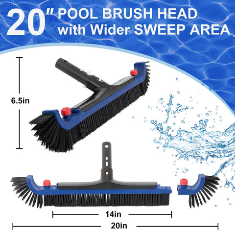 PoolAZA aluminum handle for steady leverage during scrubbing