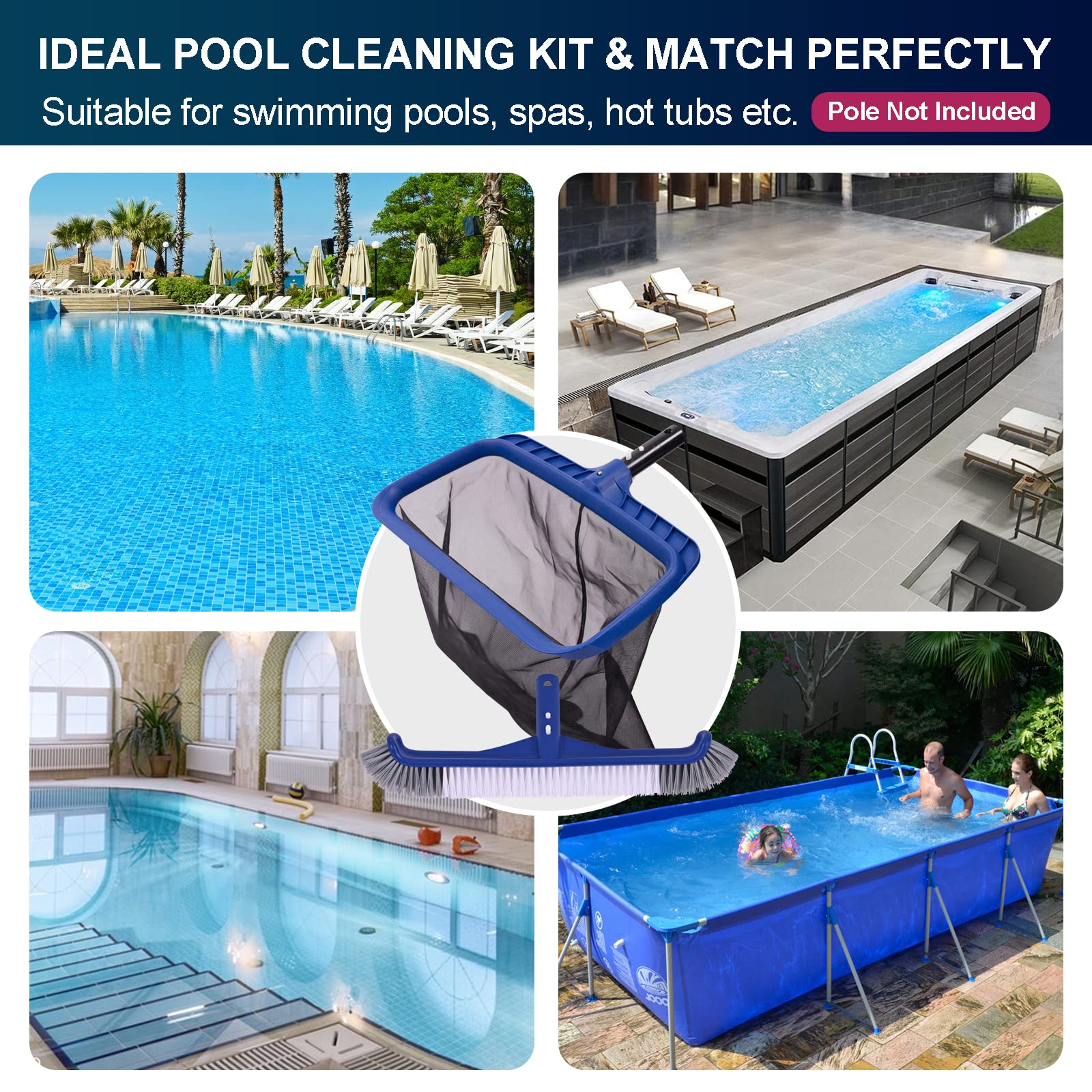 Poolaza curved edges help clean corners and steps with less effort.