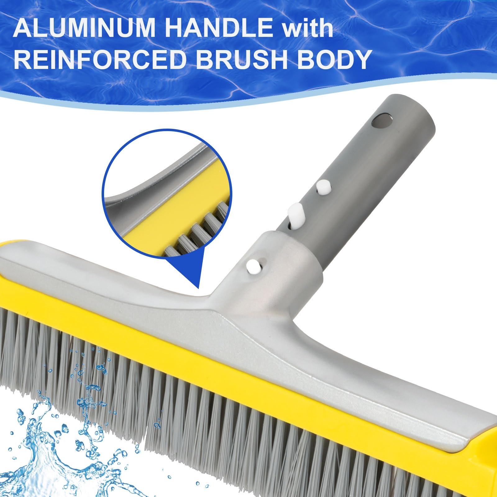 POOLAZA Curved-ends design reaches corners and tight spots for a thorough clean.