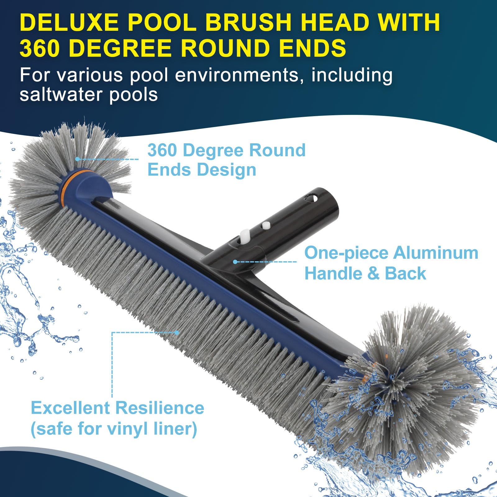 POOLAZA Aluminum handle for sturdy leverage and reduced fatigue during sessions