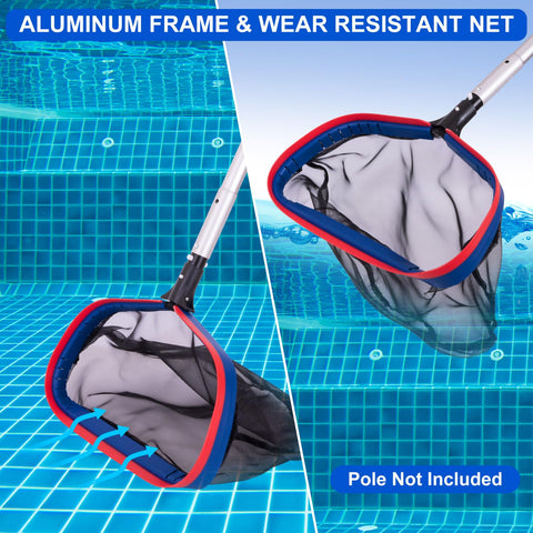 POOLAZA aluminum frame and handle provide durable, steady grip.