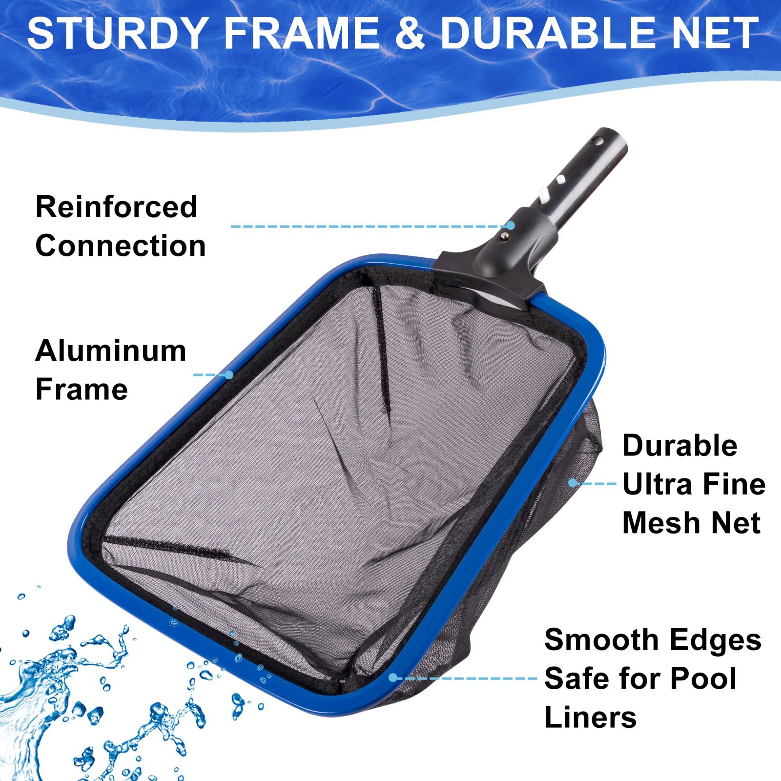POOLAZA EZ Clip compatible attachment fits standard pool poles quickly.