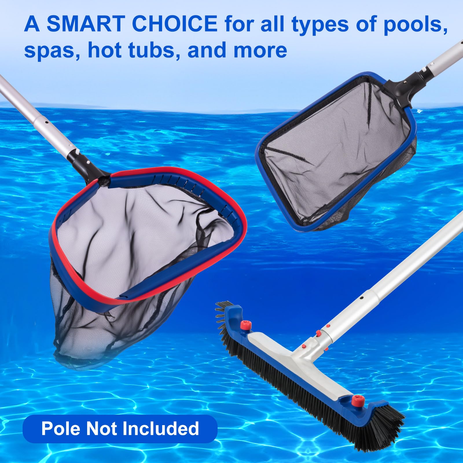 POOLAZA deluxe cleaning kit in action for faster pool maintenance.