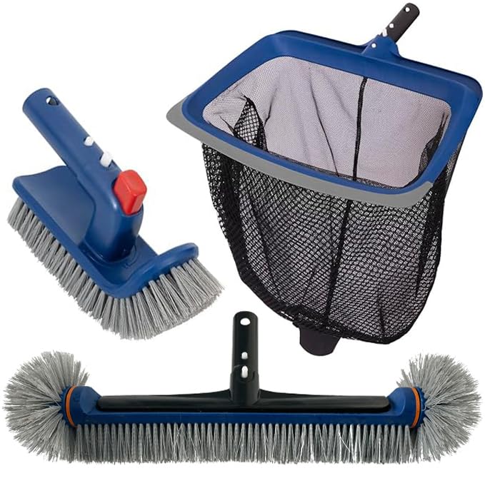 POOLAZA Deluxe skimmer net with rubber edge for quick surface debris removal