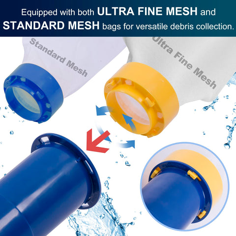 Poolaza double mesh bag design captures debris efficiently for cleaner pool water.