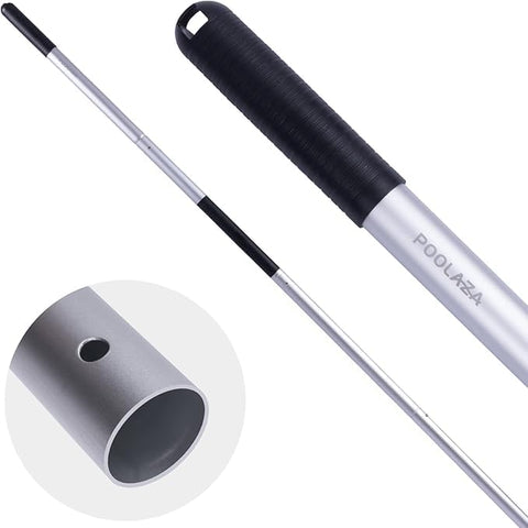 POOLAZA dual-handle pool pole offers a secure grip for comfortable cleaning.