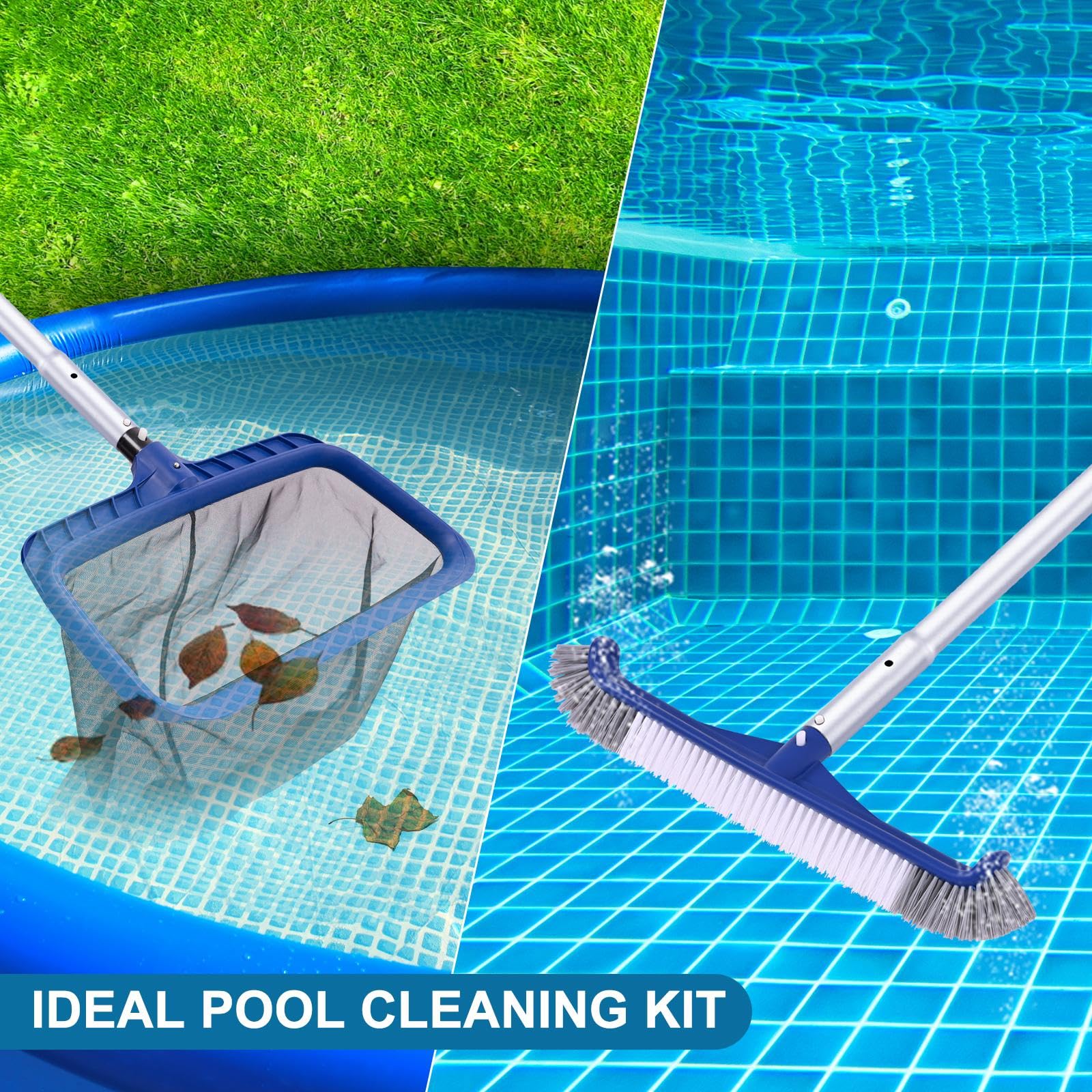 Poolaza durable brush head with nylon bristles for tough cleaning