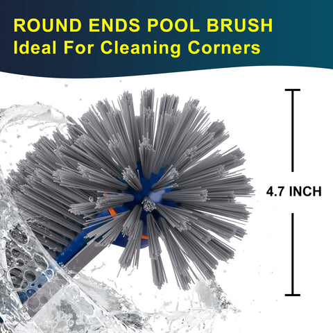 POOLAZA heavy-duty brush body withstands tough scrubbing for consistent performance.