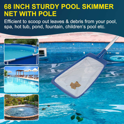 Pole-and-net setup suitable for above-ground pools, spas, hot tubs