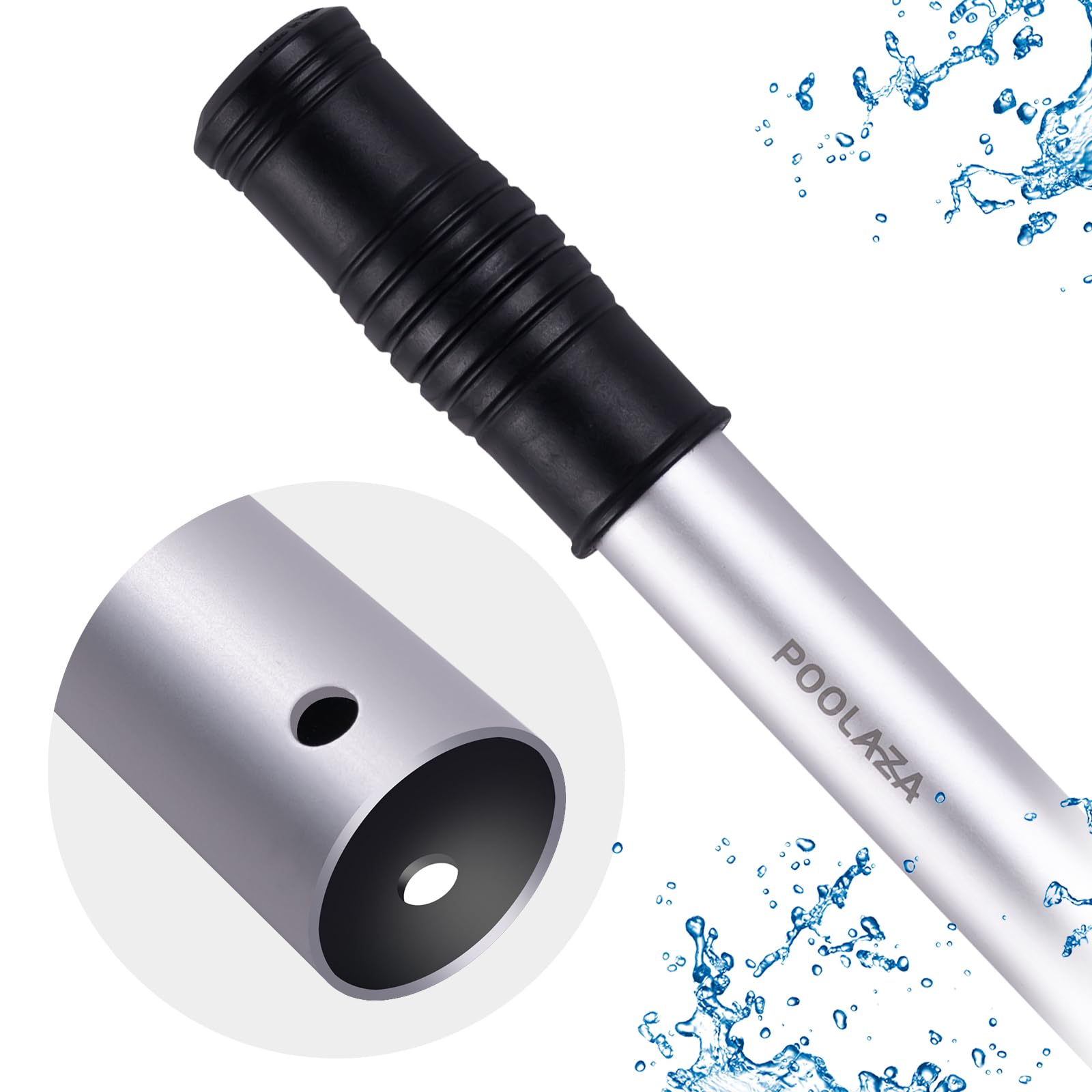 Poolaza pool pole double-handle design offers a comfortable grip during long cleaning sessions.