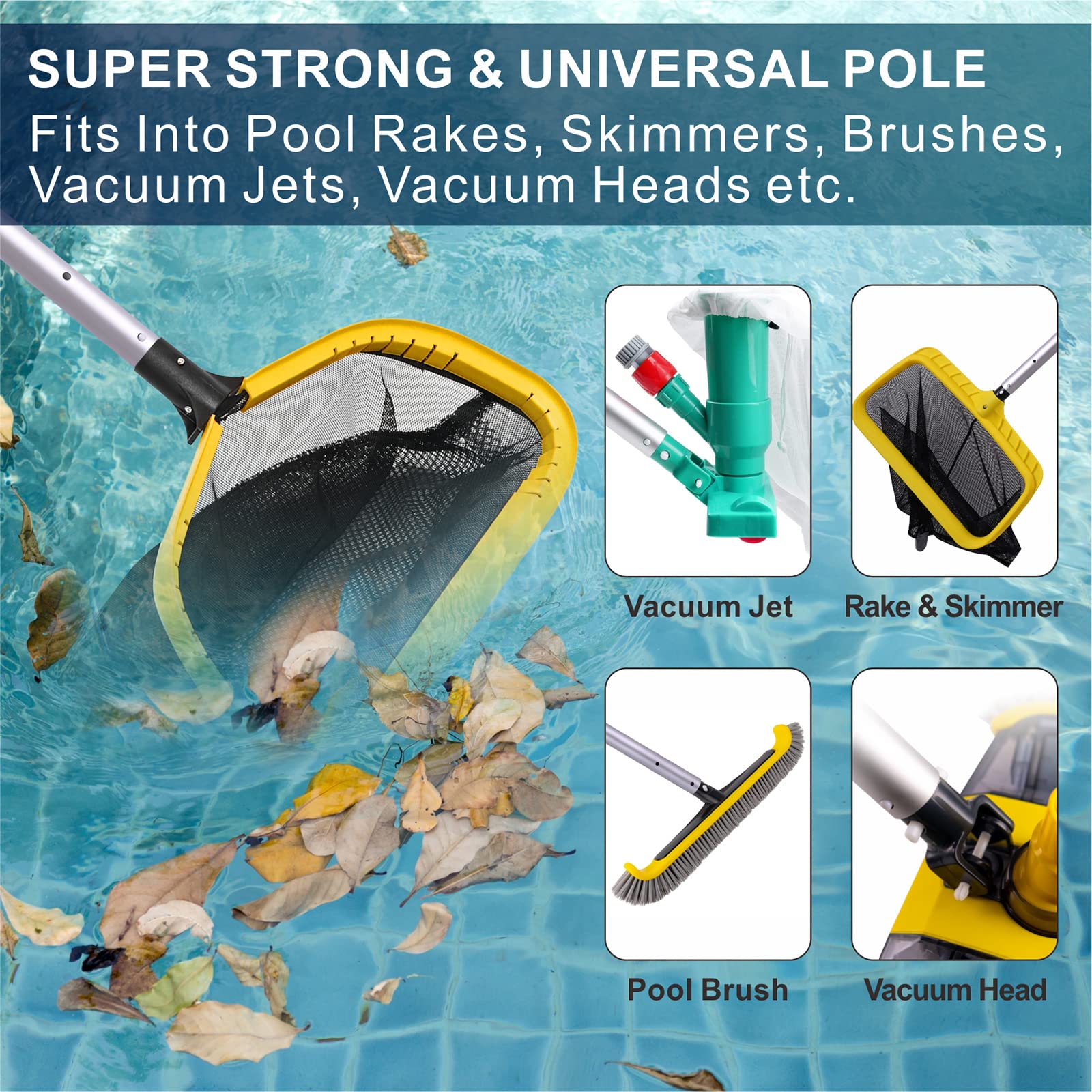 Poolaza pool pole arrives ready to use and stores neatly when not in use.