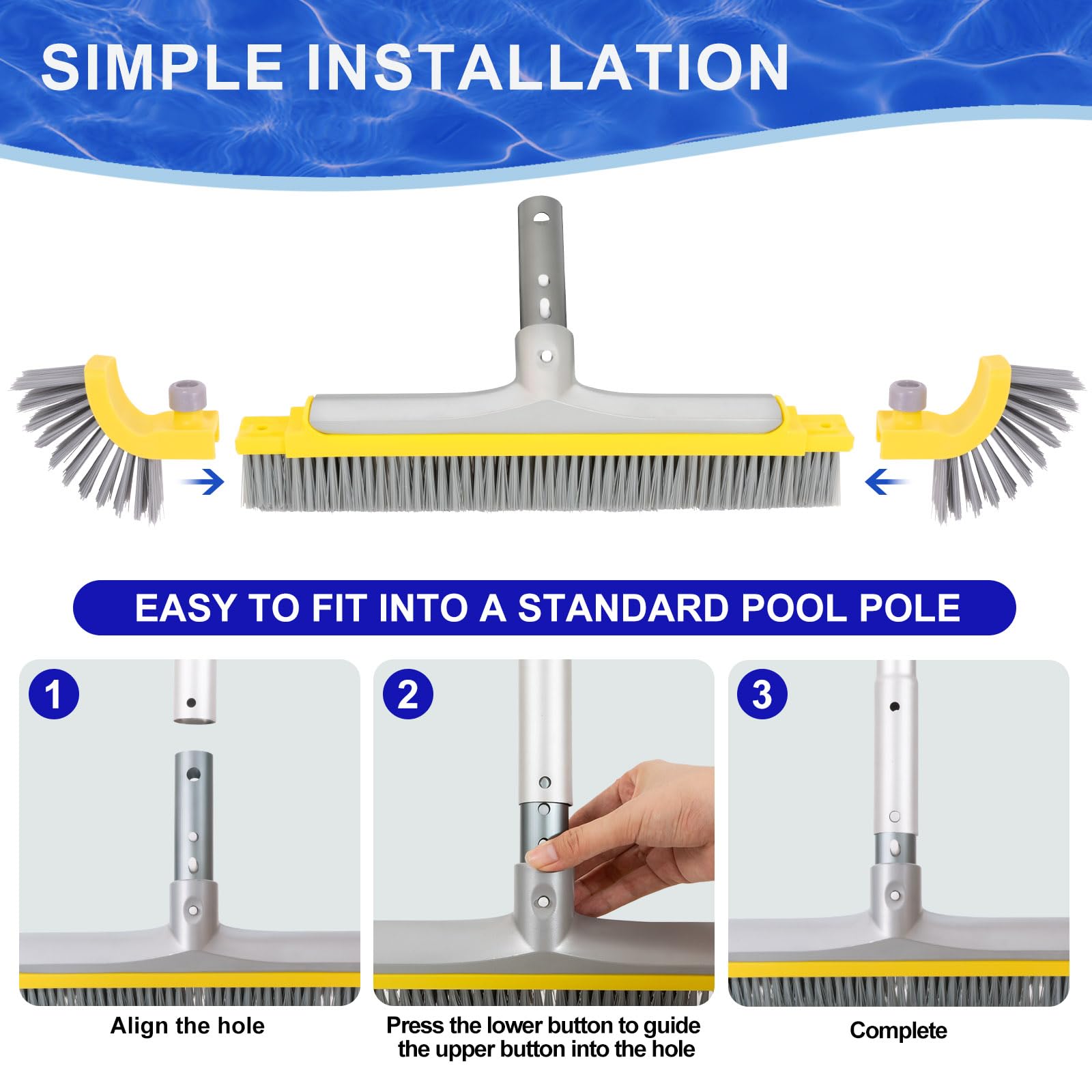 POOLAZA Reinforced-brush-body with thicker aluminum and ABS withstands regular pool use.