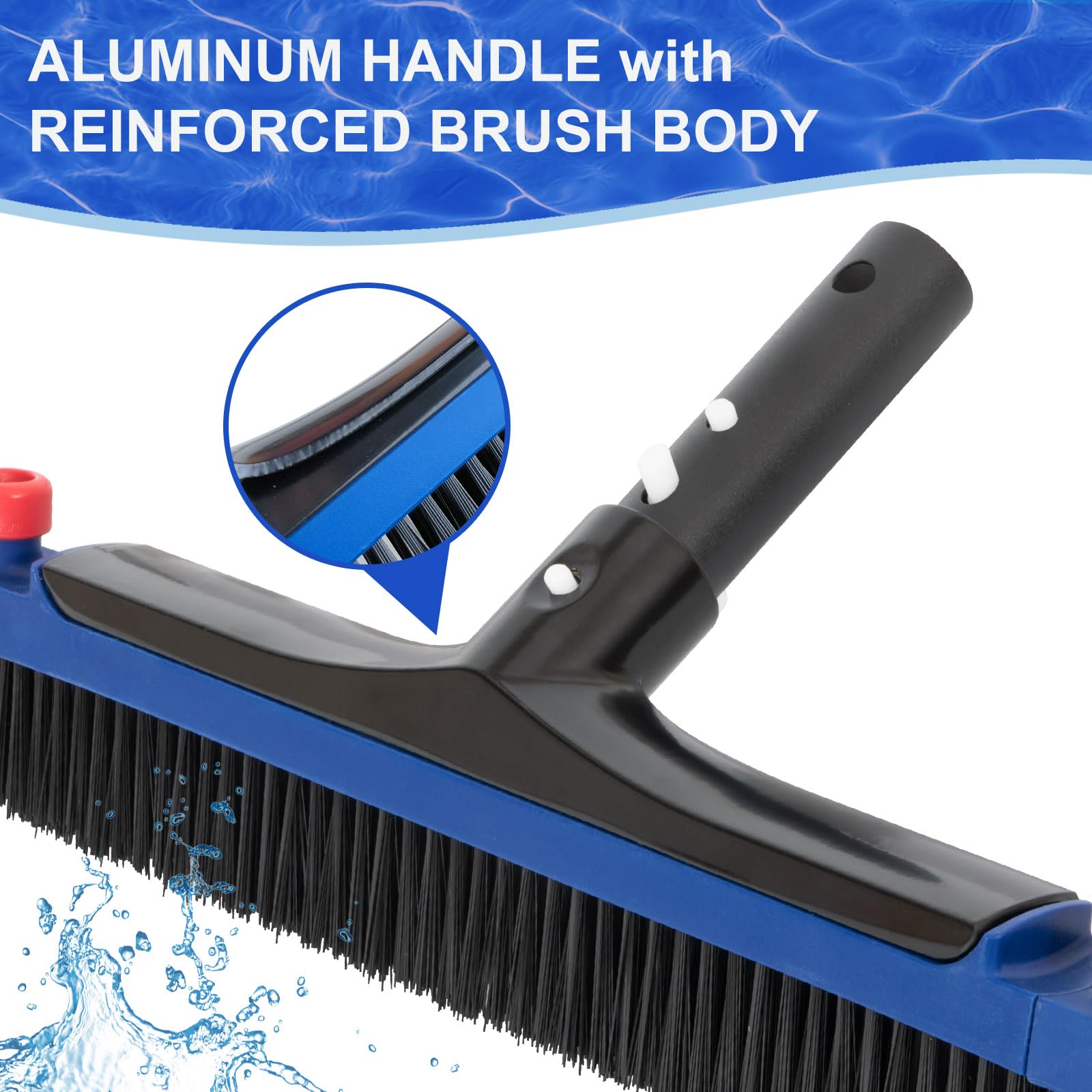 PoolAZA reinforced brush body built to resist wear in pools