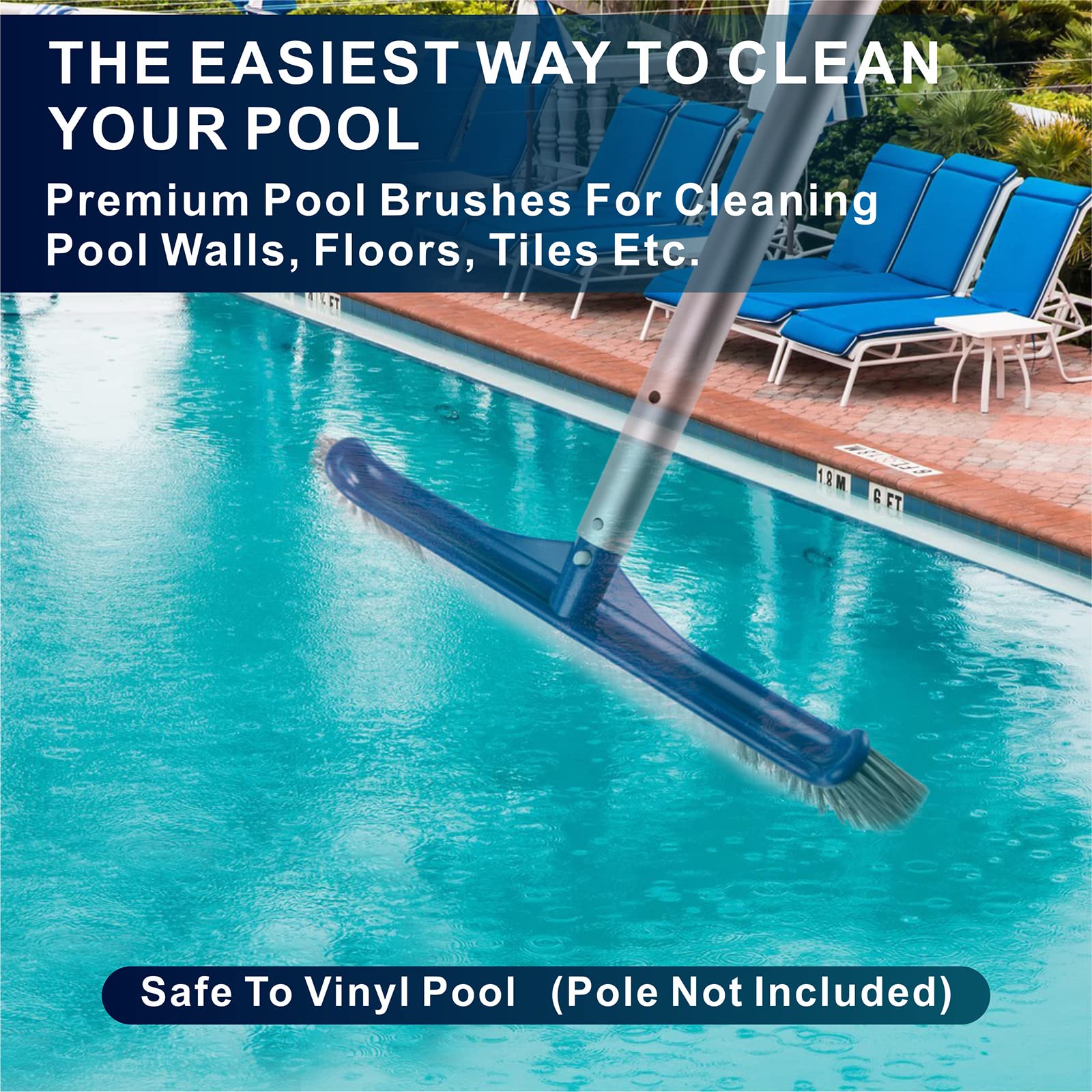 POOLAZA safe EZ-clip secures quick pole attachment.