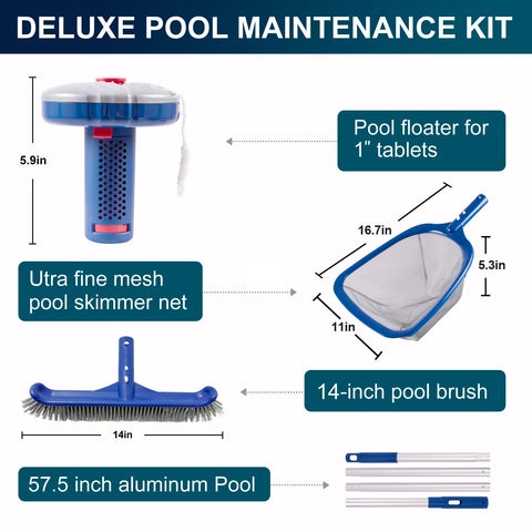 POOLAZA sturdy pool brush head cleans walls and steps with durable bristles.