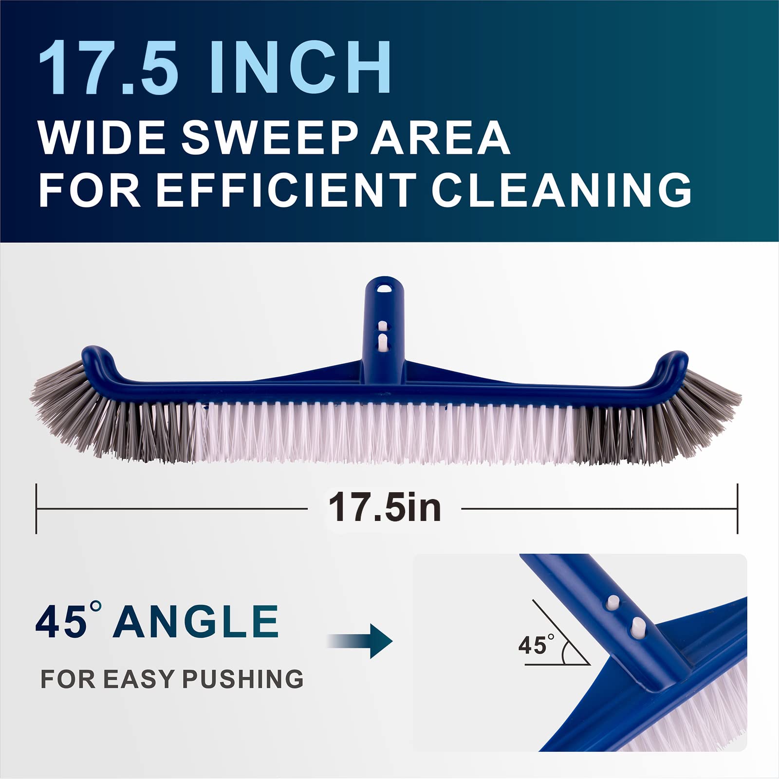 POOLAZA vinyl liner-safe brush protects liners while scrubbing.