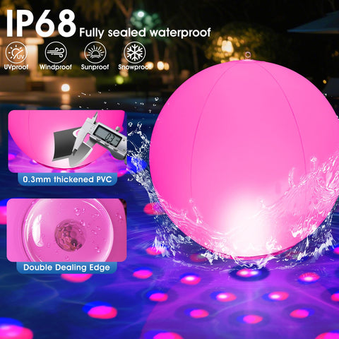 PoolBliss 360-brilliance floating illumination eliminates dark corners around the pool