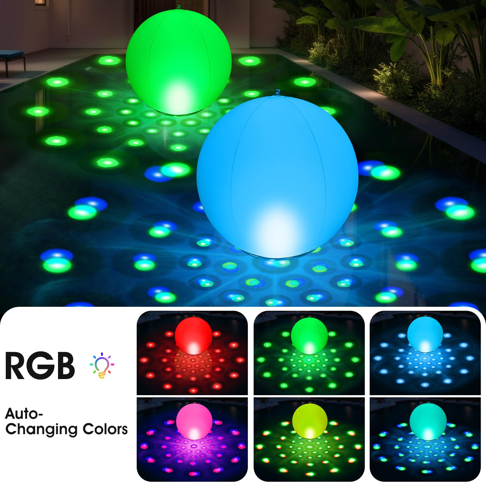 PoolBliss solar-powered floating light base provides durable glow for all-season pools