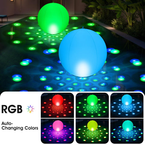 PoolBliss solar-powered floating light base provides durable glow for all-season pools