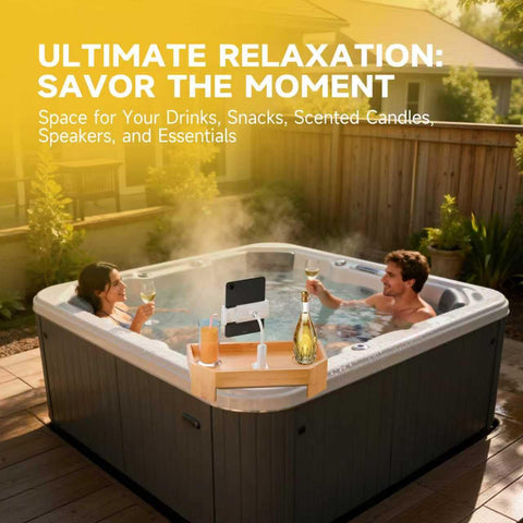 POOLCOMFT natural bamboo material is easy to wipe clean