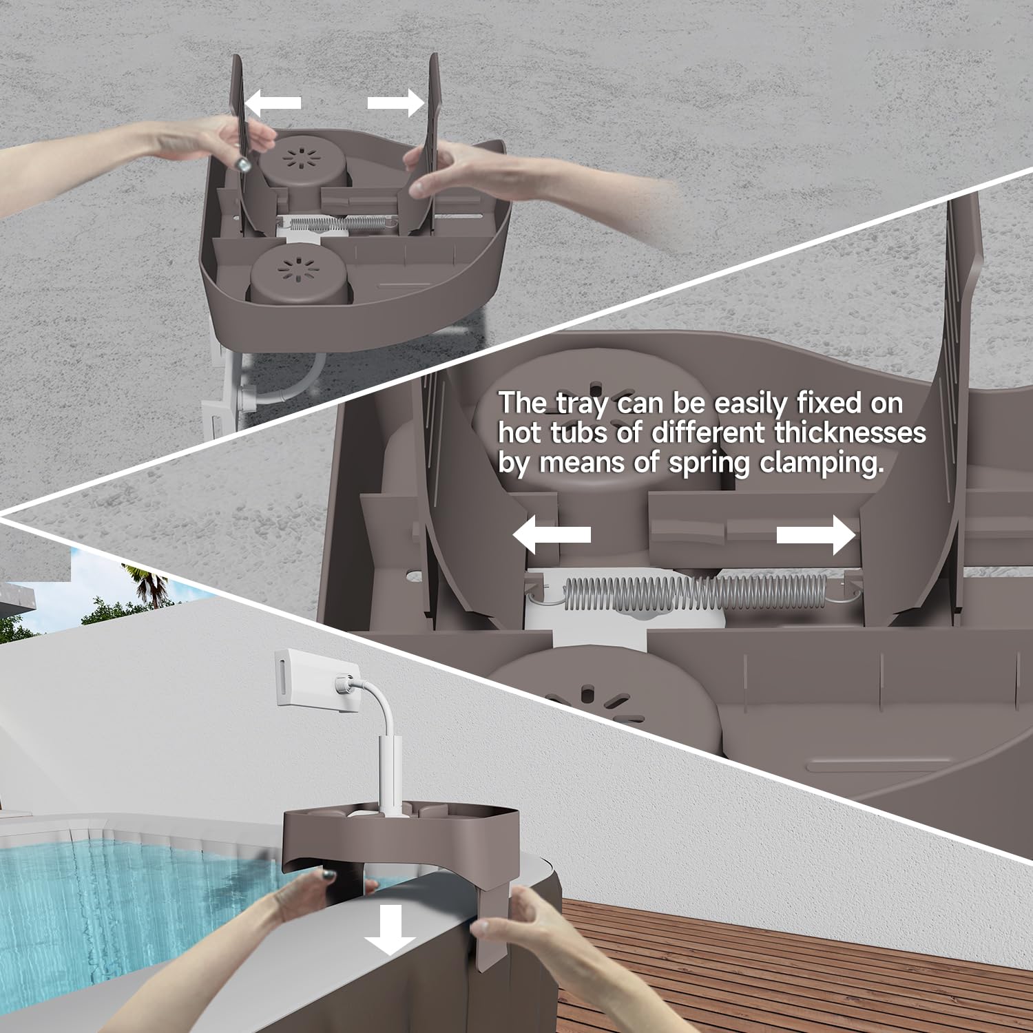 POOLCOMFT detachable phone holder ready for hands-free viewing
