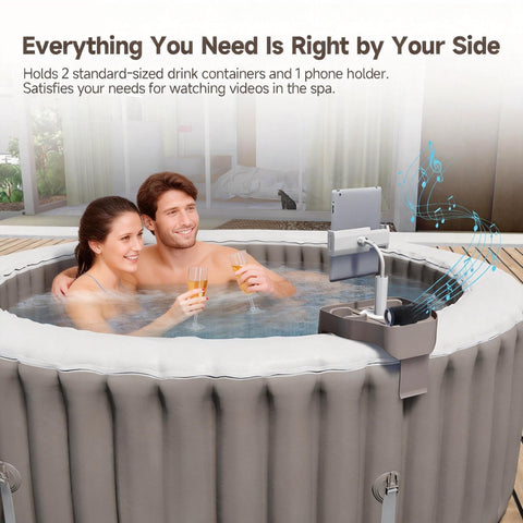 POOLCOMFT dual cup holders keeping drinks stable while soaking