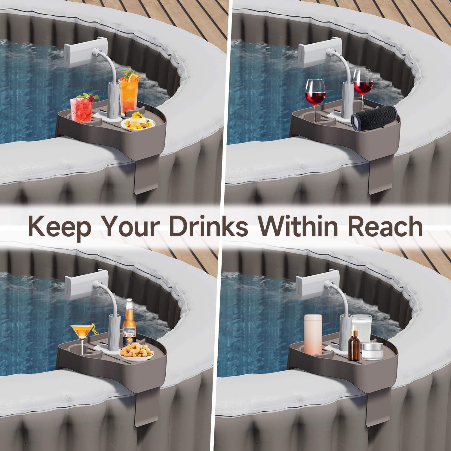 POOLCOMFT easy-clean tray surface after use