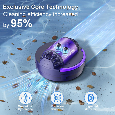 Poolease X1 robotic pool cleaner top view showing compact design.