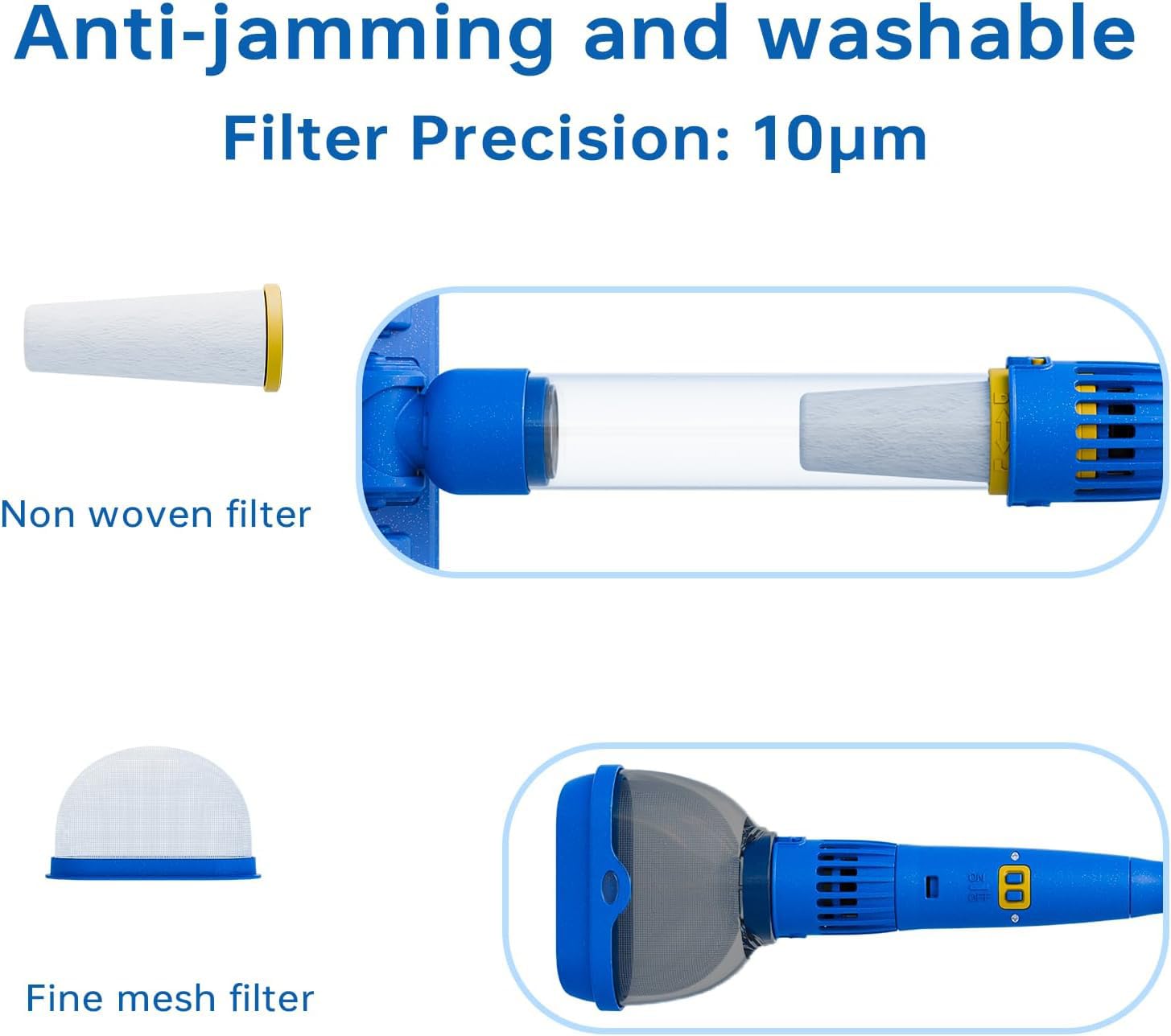 PoolGuard vacuum delivers up to 60-minute runtime on a full charge.