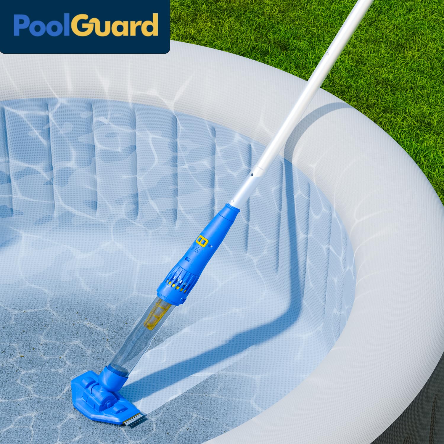 PoolGuard compact motor helps reach tight spots in spas and ponds.
