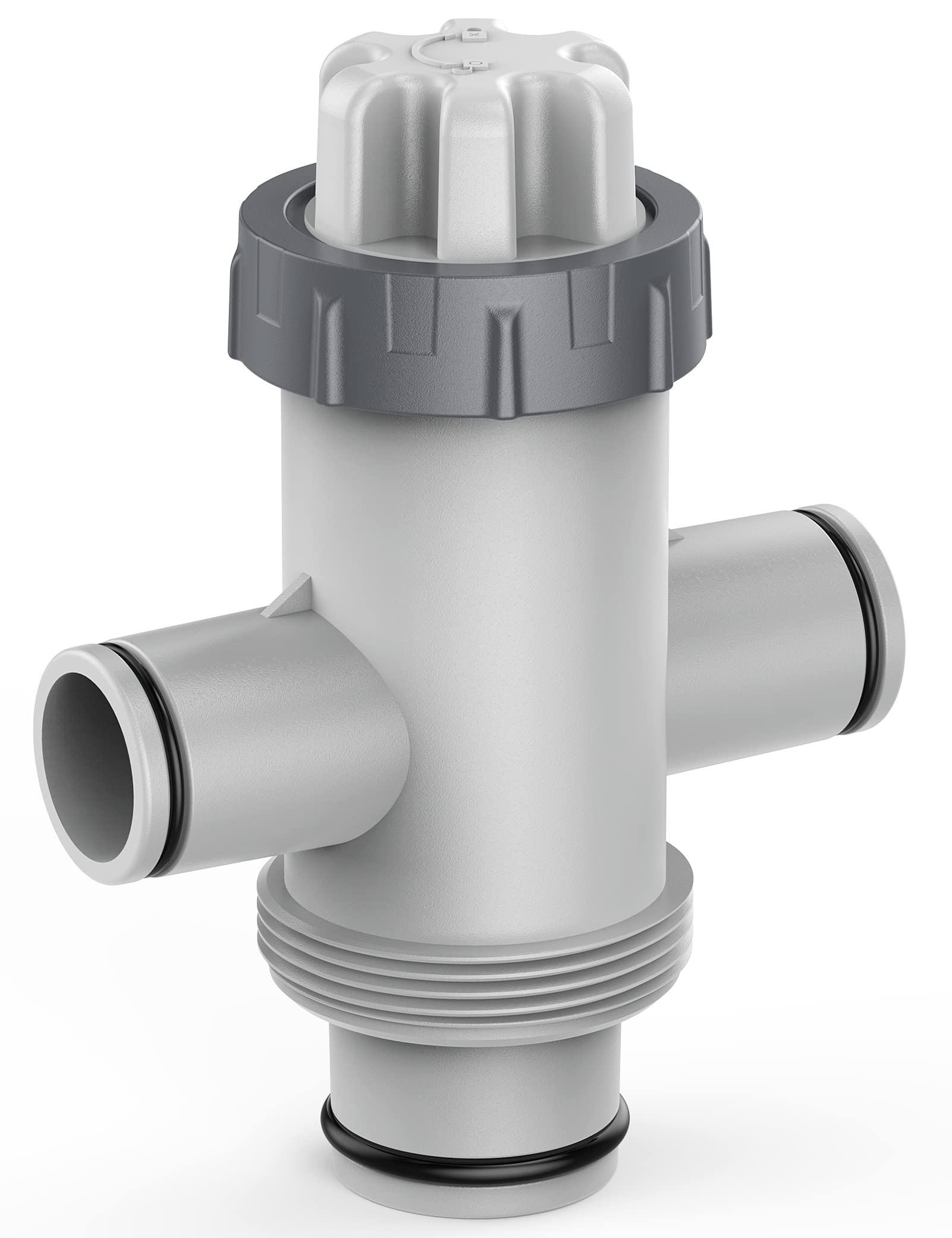 POOLHACKER dual split valve front view enhances above-ground pool water control